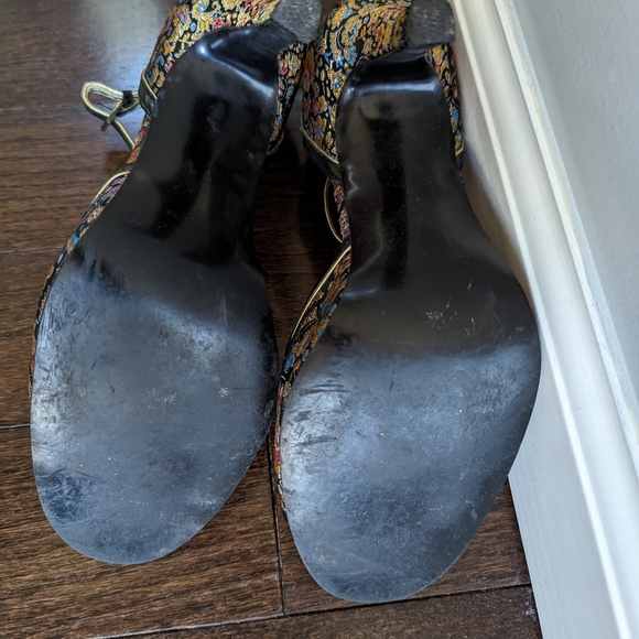 Brocade Ankle Strap Heels - Picture 4 of 4